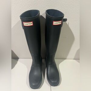 Hunter Original Tall Waterproof Black Rain Boots Women’s Size 8